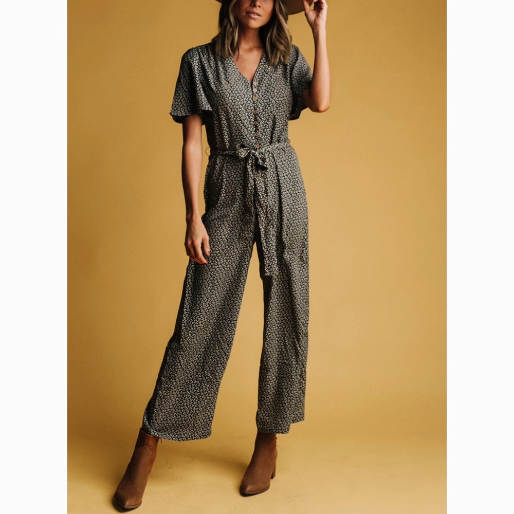 New Clad & Cloth Floral Jumpsuit L